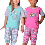 Bavlněné dětské pyžamo Doggie růžové