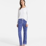 Dámské pyžamo QS6141E-YL8 modrá – Calvin Klein