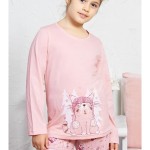 Dětské pyžamo dlouhé Kočka s čepicí