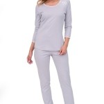 Luxusní dámské šedé bavlněné pyžamo Marta
