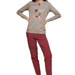 Dámské pyžamo FA6879PB šedočervená – Noidinotte