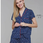 Rozepínané dámské pyžamo (krátké rukávy/šortky) 21497