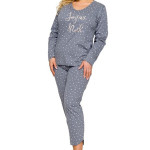 Dámské šedé bavlněné pyžamo Jurata s hvězdičkami