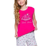Dívčí pyžamo Eva růžové s kočkou
