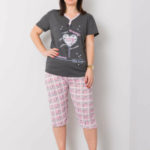 Dvoudílné grafitové pyžamo velikosti plus