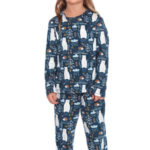 Dětské pyžamo Les tmavě modré s medvědy