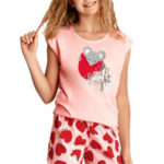 Dívčí pyžamo Eva růžové se srdíčkem