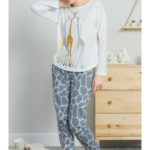 Dámské pyžamo dlouhé Žirafy – Vienetta