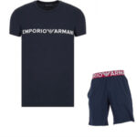Pánské pyžamo krátké – 111573 2R516 00135 – tm.modré – Emporio Armani
