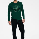 Pyžamo Birch 40024-77X Tmavě zelená-černá – Henderson
