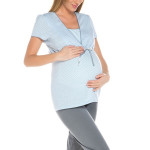 Těhotenské a kojící pyžamo Felicita světle modré
