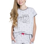 Dívčí pyžamo Rozárka šedé krátké