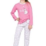 Dívčí vánoční pyžamo s medvídkem Oda růžové
