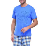 Krátké pánské pyžamo František modré
