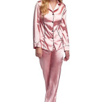 Luxusní saténové pyžamo Hayley lososové