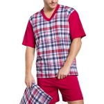 Pánské pyžamo Roman bordó krátké nadměrná velikost